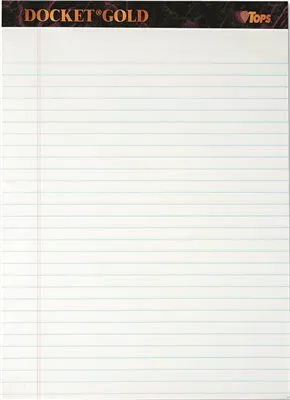 Docket Gold Perforated Pads Legal Rule Letter White 12 50-Sheets Pads/Pack