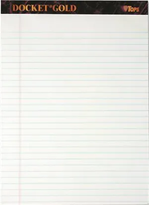 Docket Gold Perforated Pads Legal Rule Letter White 12 50-Sheets Pads/Pack