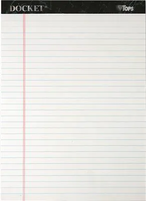 Docket Ruled Perforated Pads Legal Rule Letter White 12 50-Sheets Pads/Pack