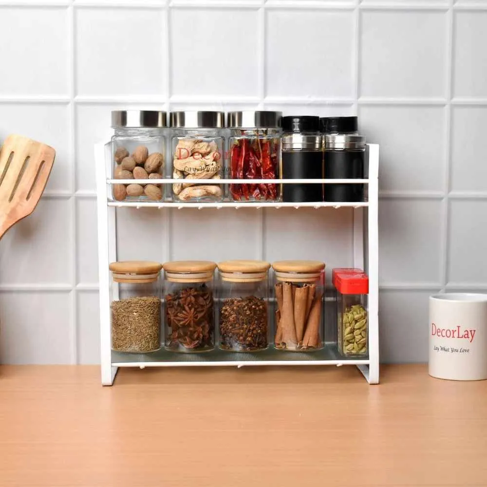 Double Decker Metal Kitchen Storage Rack