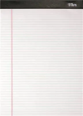 Double Docket Ruled Pads' Narrow Rule' Ltr' White' 4 100-Sheet Pads/Pack
