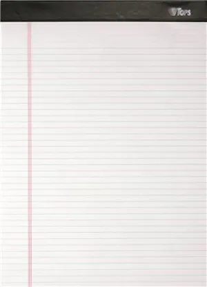 Double Docket Ruled Pads' Narrow Rule' Ltr' White' 4 100-Sheet Pads/Pack