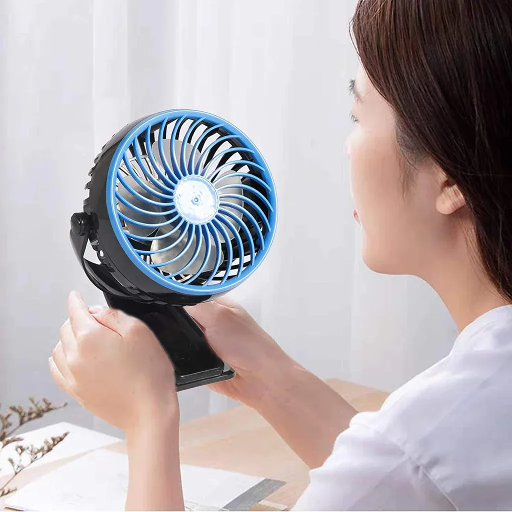 E-Macht Mini USB Powered Desk Fan can 360 degree rotation Fan Speed Adjustable, Personal Fan Strong Airflow and Quiet for Home Office