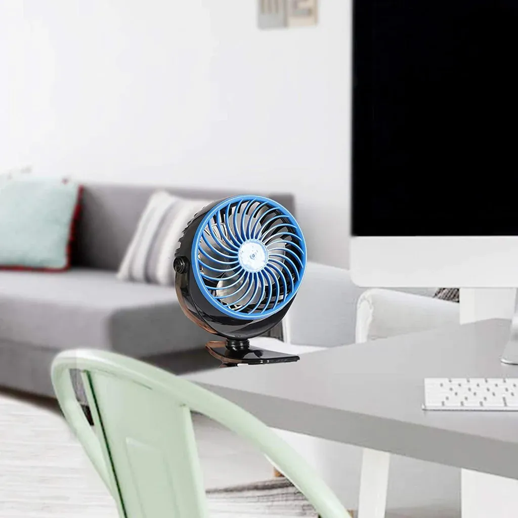 E-Macht Mini USB Powered Desk Fan can 360 degree rotation Fan Speed Adjustable, Personal Fan Strong Airflow and Quiet for Home Office