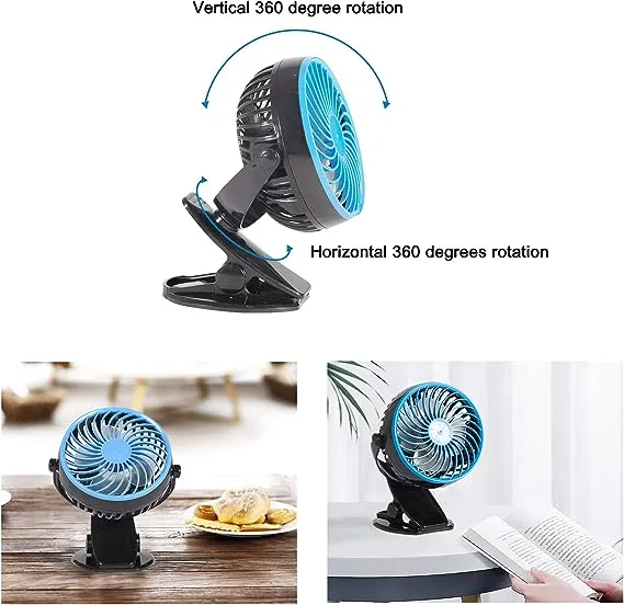 E-Macht Mini USB Powered Desk Fan can 360 degree rotation Fan Speed Adjustable, Personal Fan Strong Airflow and Quiet for Home Office