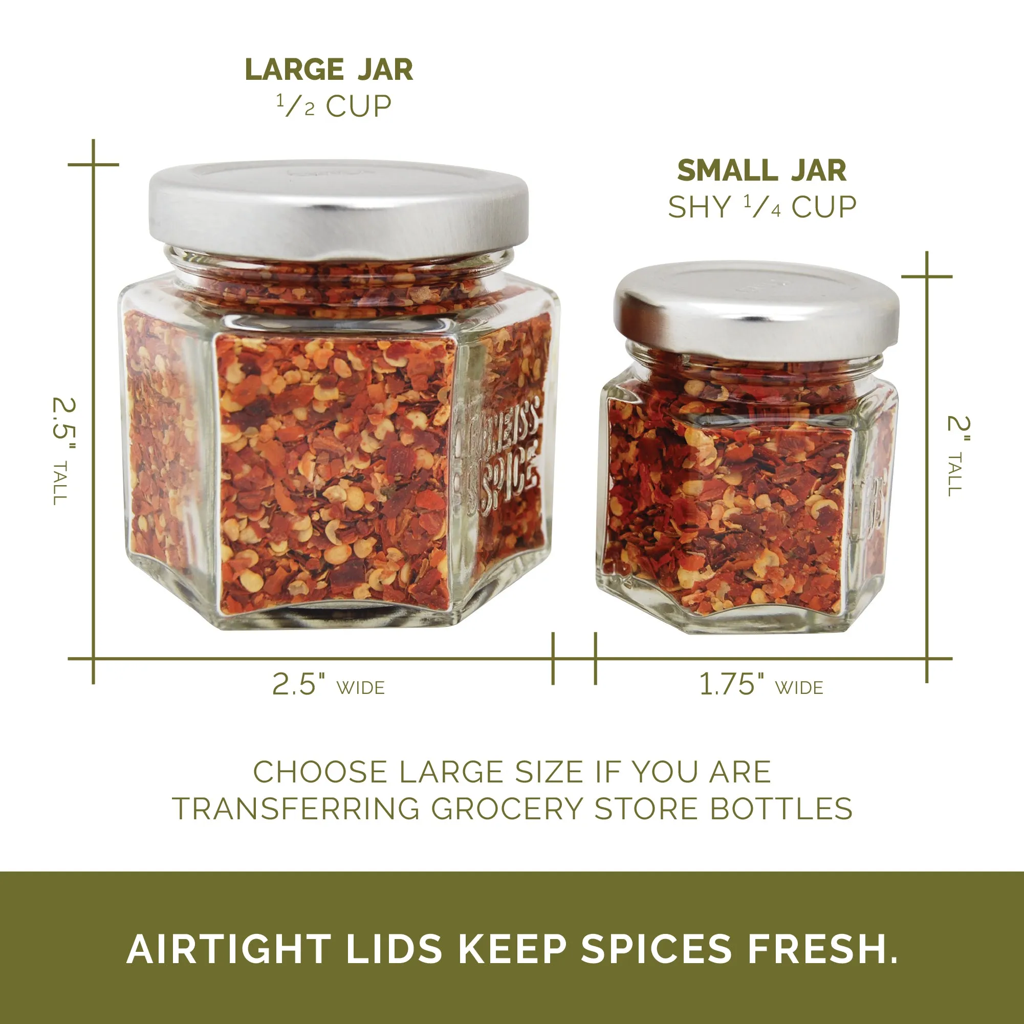 EMPTY BUNDLE: Small   Large Magnetic Spice Jars