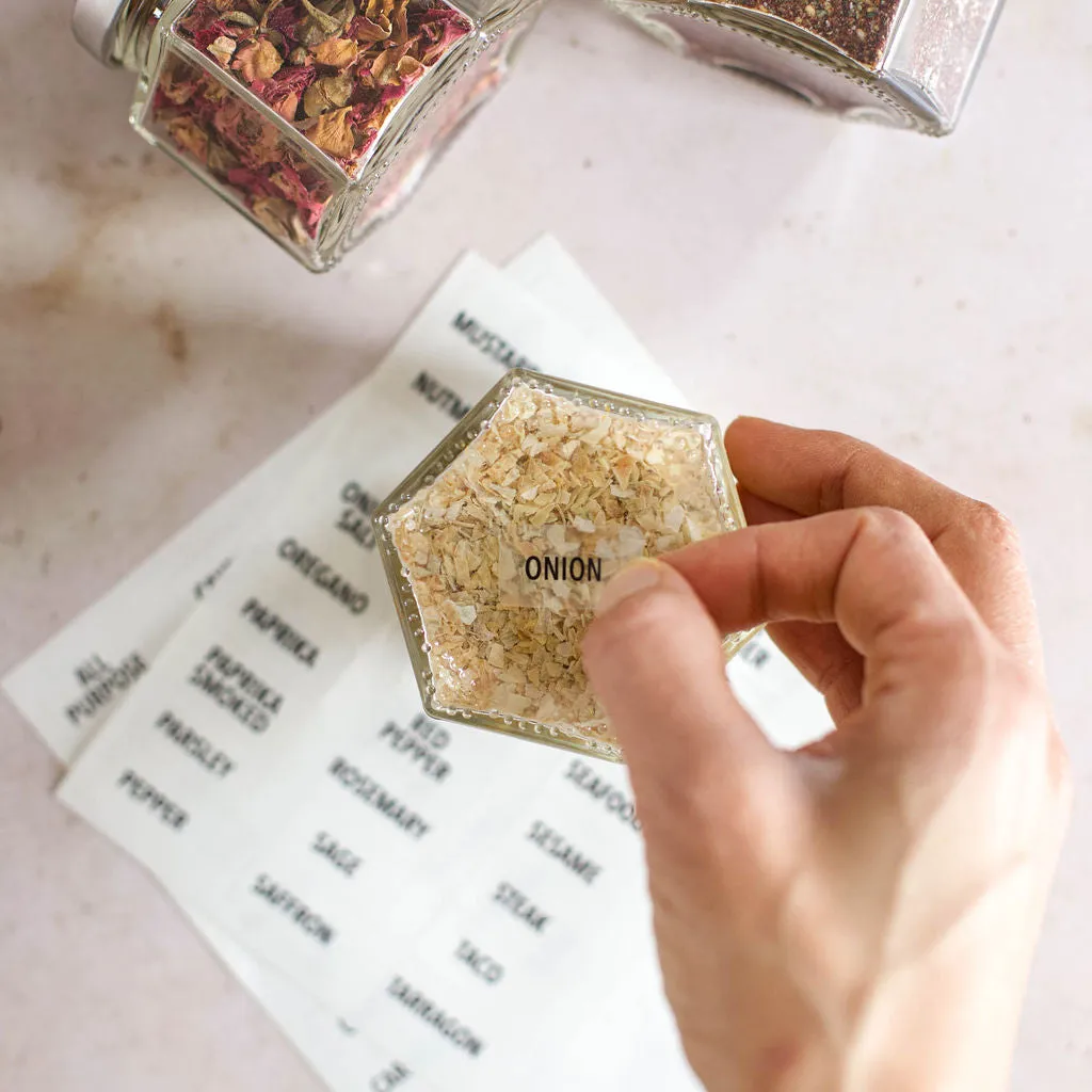 Empty Magnetic Spice Jars – 12 Jar Boxed Set
