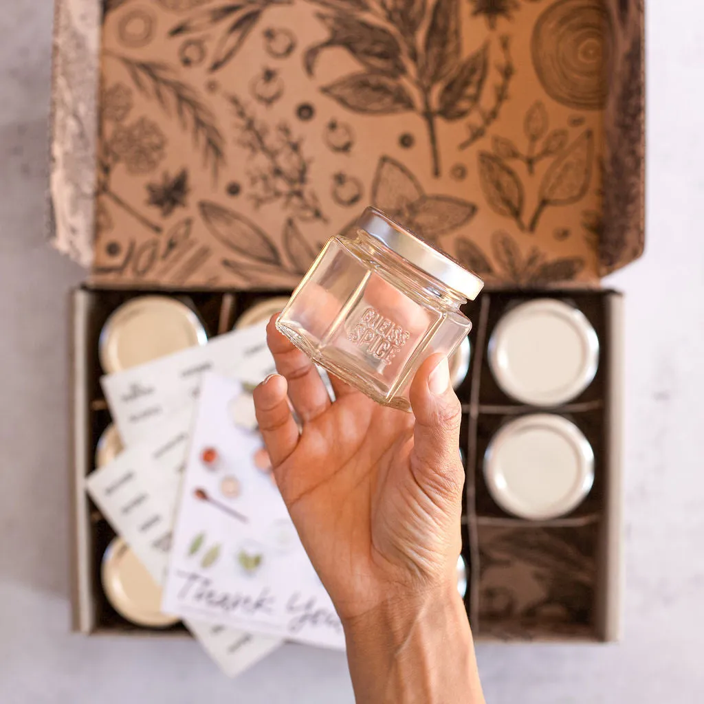 Empty Magnetic Spice Jars – 12 Jar Boxed Set