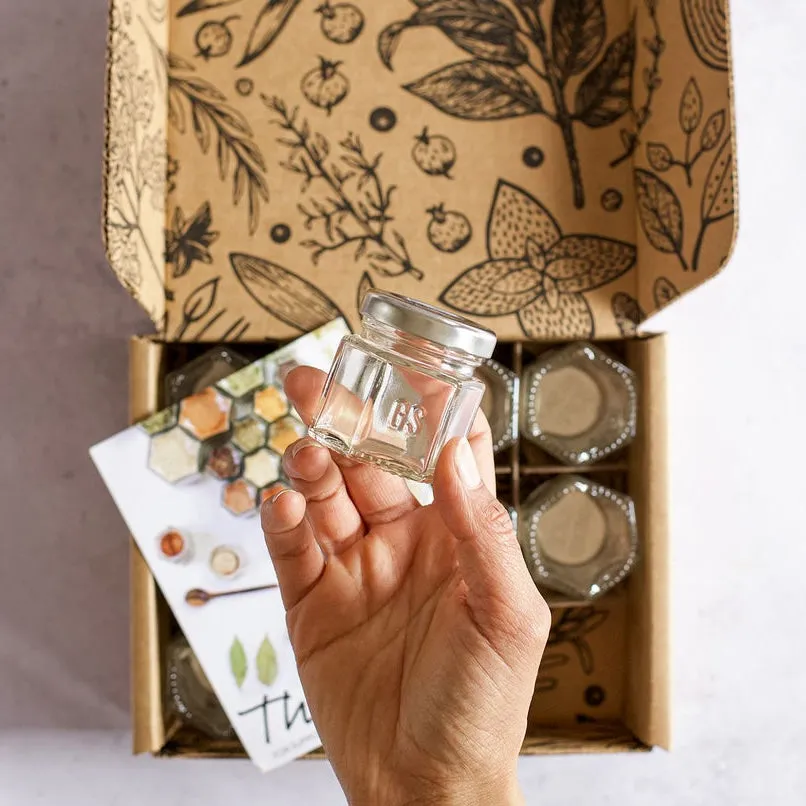 Empty Magnetic Spice Jars – 12 Jar Boxed Set