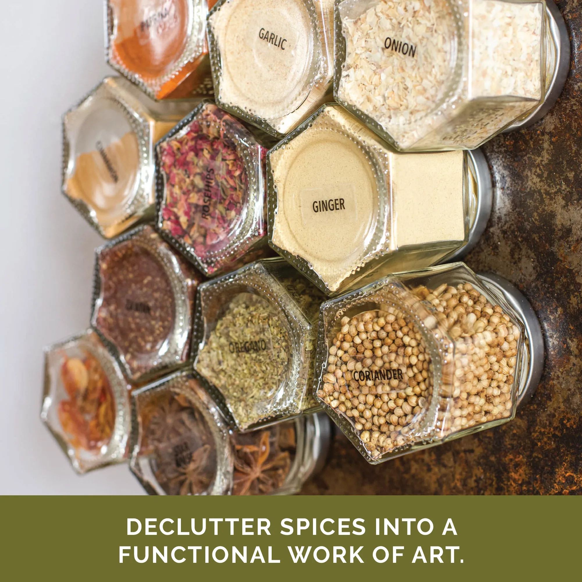 Empty Magnetic Spice Jars – 12 Jar Boxed Set