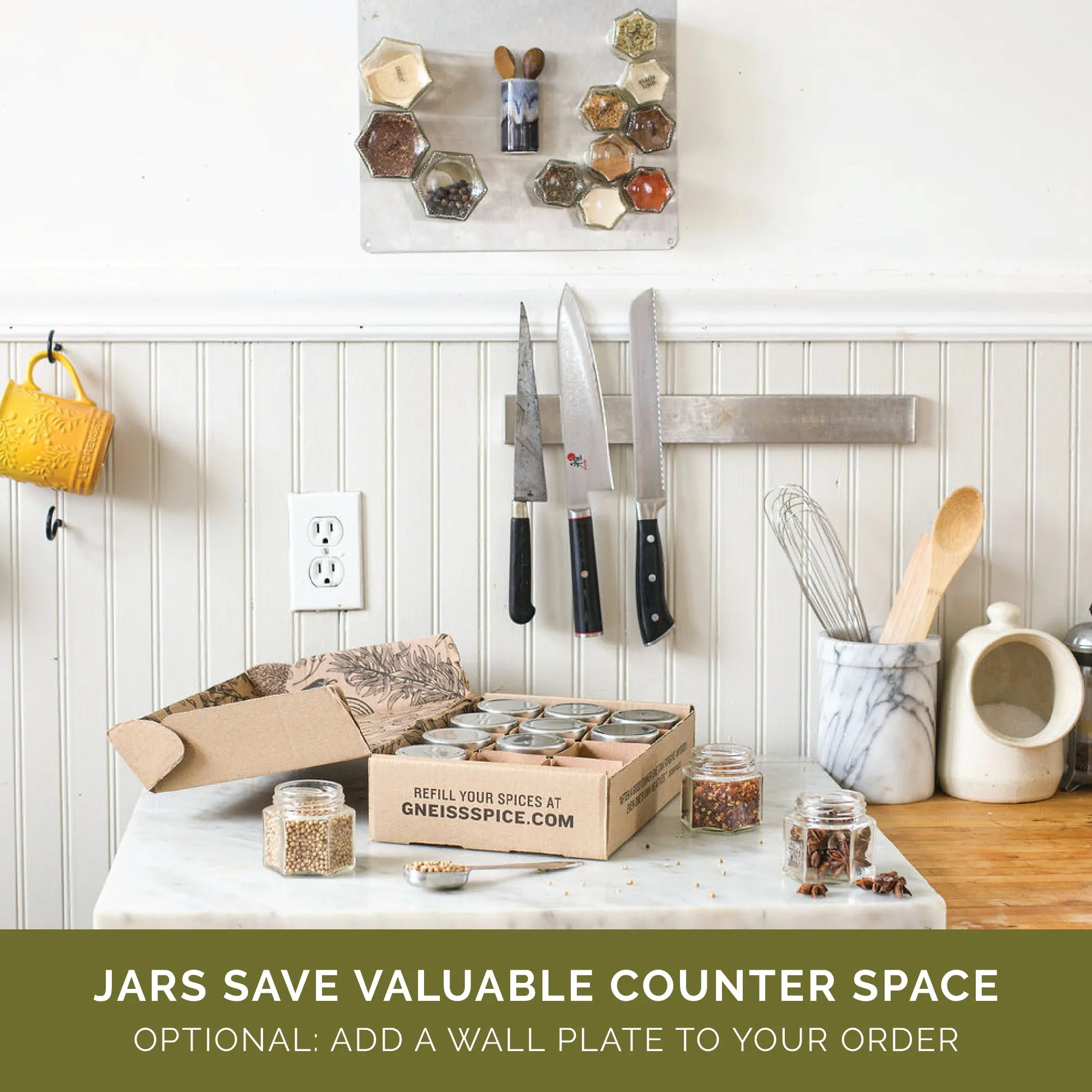 Empty Magnetic Spice Jars – 12 Jar Boxed Set