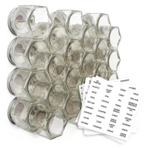 Empty Magnetic Spice Jars – 24 Jar Boxed Set