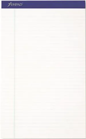 Evidence Recycled Perf Top Pad' Lgl/Margin Rule' Lgl' We' 50-Sheet Pads' Dozen