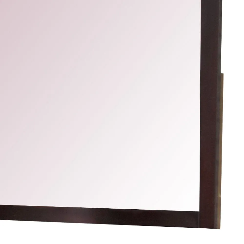 Fang 50 Inch Rectangular Dresser Mirror, Wood Frame, Dark Cherry Brown By Casagear Home