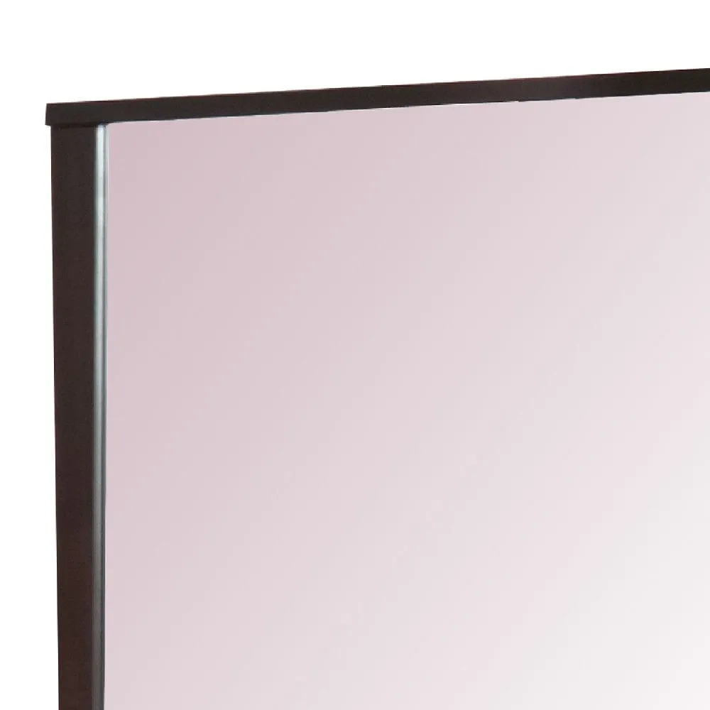 Fang 50 Inch Rectangular Dresser Mirror, Wood Frame, Dark Cherry Brown By Casagear Home
