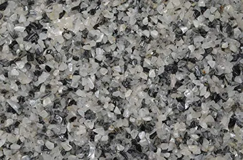 Fantasia Materials: 1 lb of Tumbled Black Rutilated Quartz Chip Size Stones