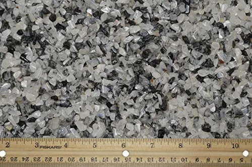 Fantasia Materials: 1 lb of Tumbled Black Rutilated Quartz Chip Size Stones