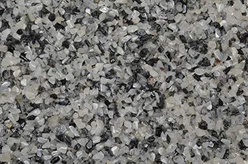 Fantasia Materials: 1 lb of Tumbled Black Rutilated Quartz Chip Size Stones