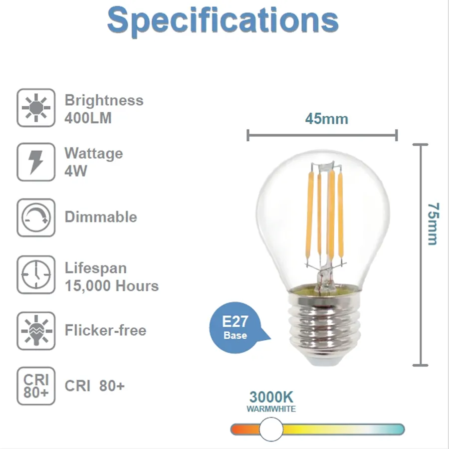 Filament Dimmable Mini Bulb E27
