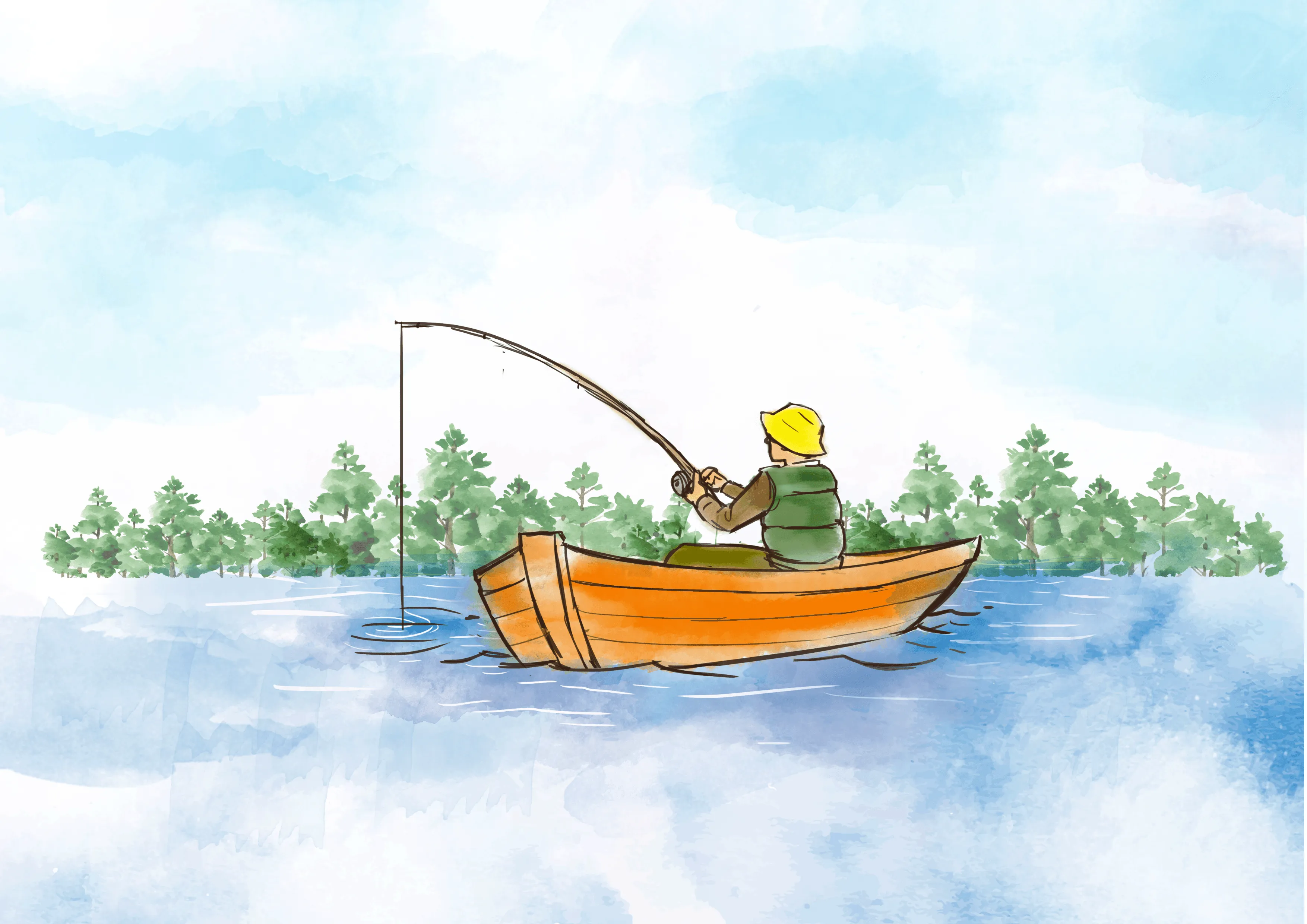 Fisherman Watercolor / Notecard Set
