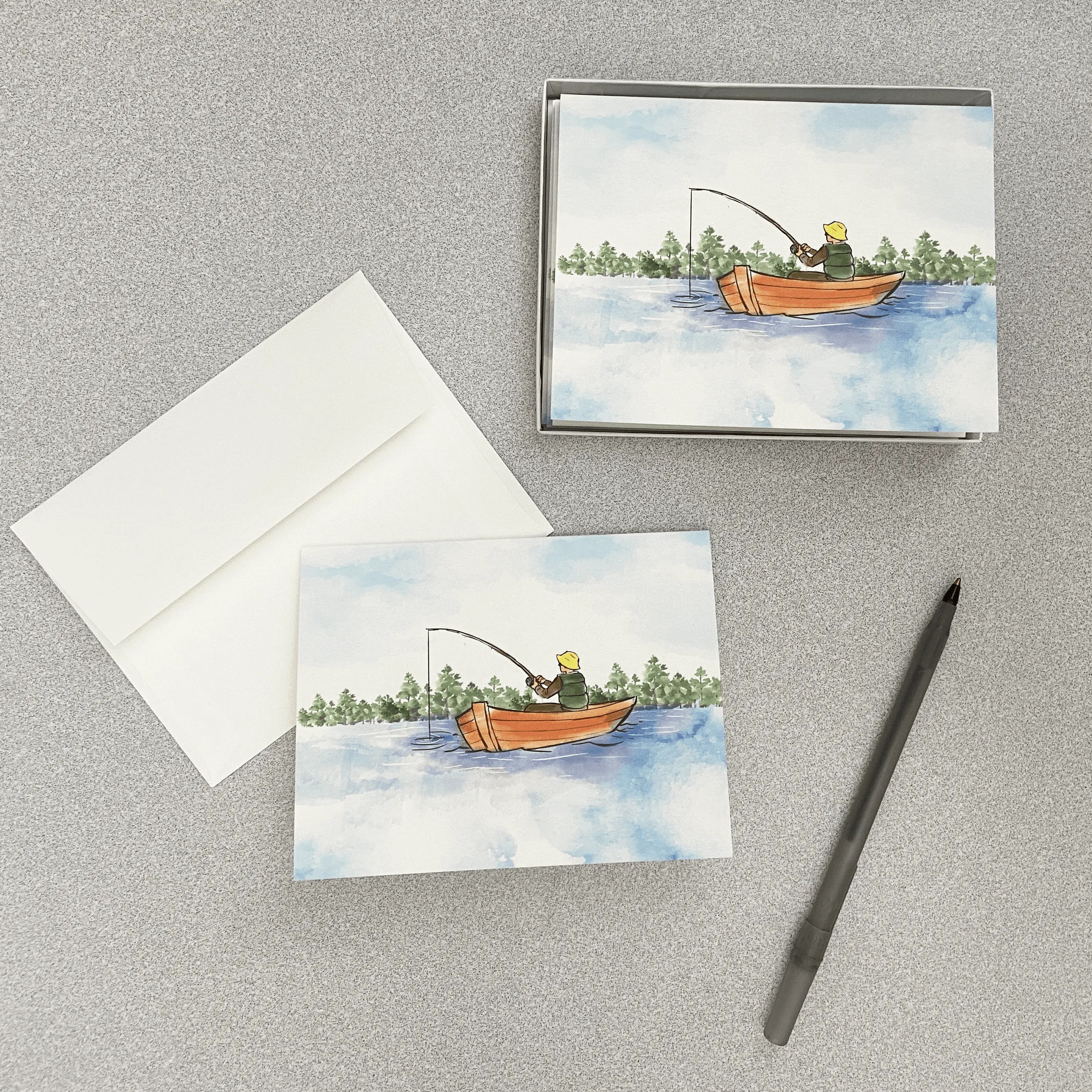 Fisherman Watercolor / Notecard Set