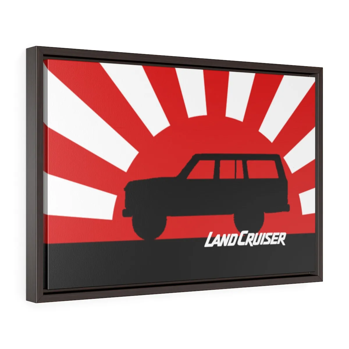 FJ60 Land Cruiser Framed Canvas Gallery Wraps Wall art Rising Sun Silhouette Design