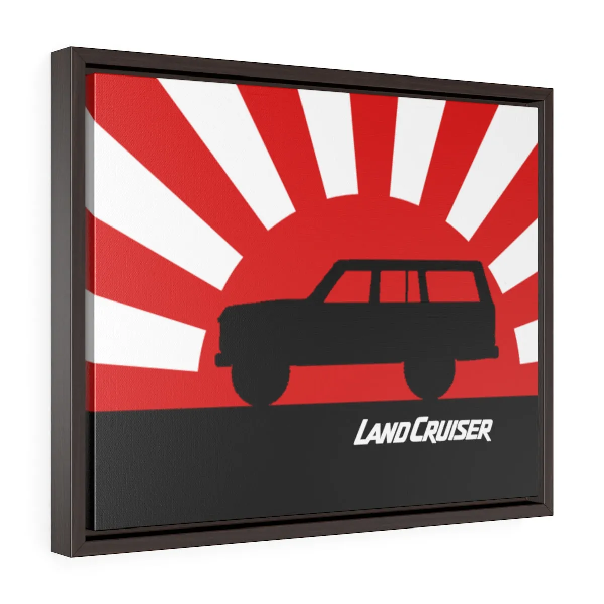 FJ60 Land Cruiser Framed Canvas Gallery Wraps Wall art Rising Sun Silhouette Design