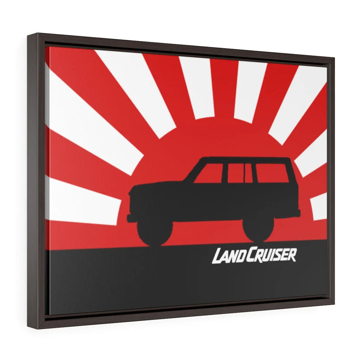 FJ60 Land Cruiser Framed Canvas Gallery Wraps Wall art Rising Sun Silhouette Design