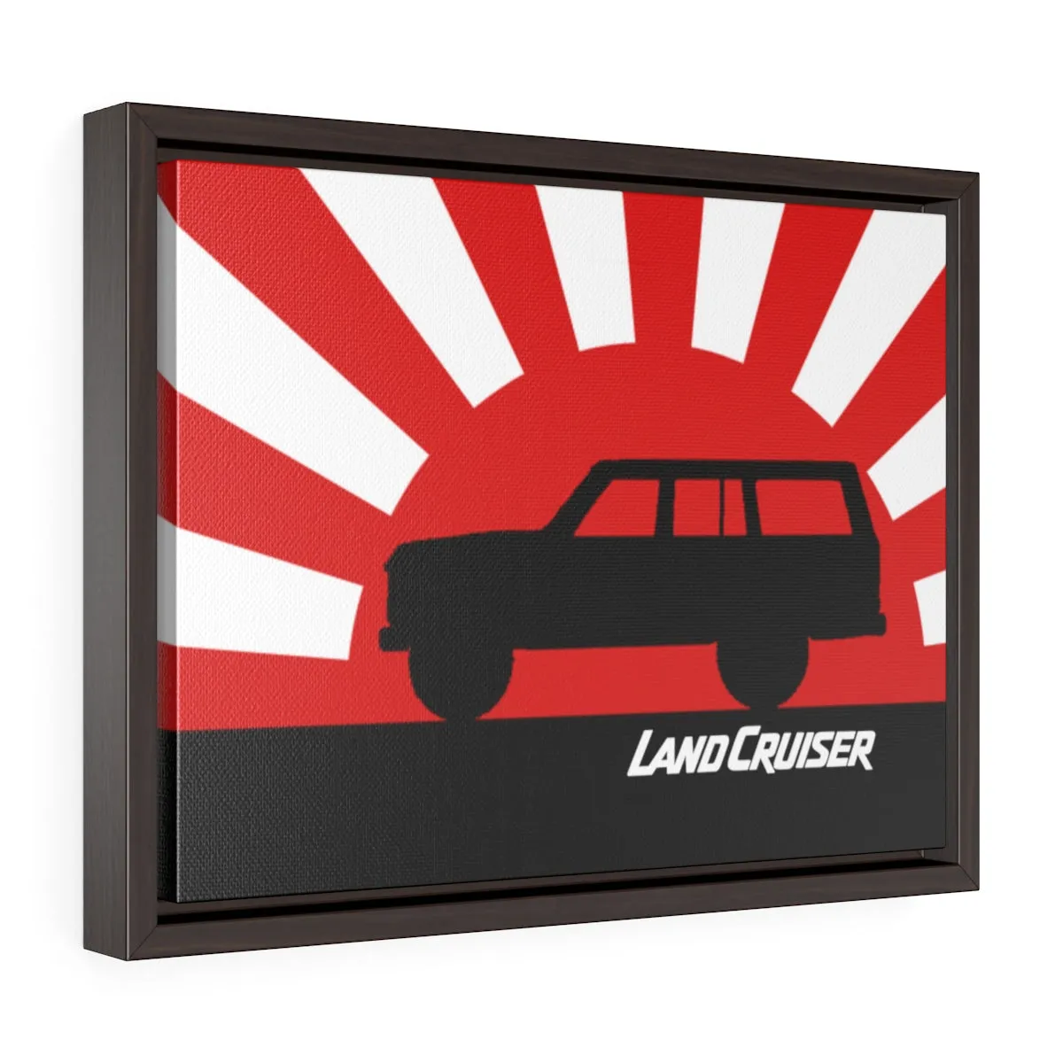 FJ60 Land Cruiser Framed Canvas Gallery Wraps Wall art Rising Sun Silhouette Design