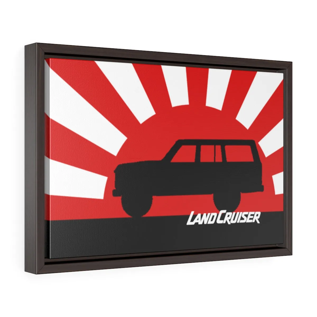 FJ60 Land Cruiser Framed Canvas Gallery Wraps Wall art Rising Sun Silhouette Design
