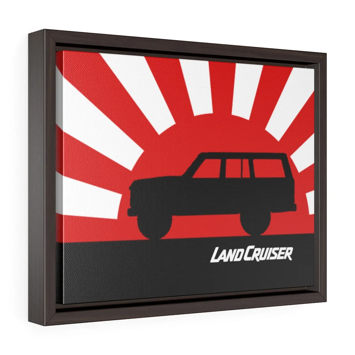 FJ60 Land Cruiser Framed Canvas Gallery Wraps Wall art Rising Sun Silhouette Design