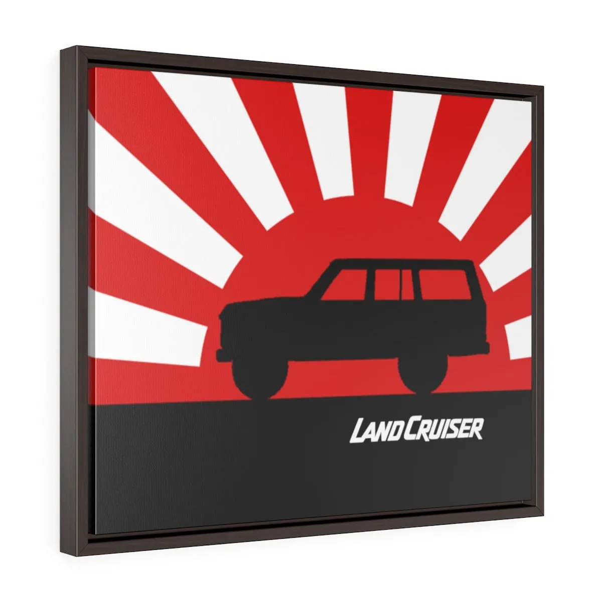 FJ60 Land Cruiser Framed Canvas Gallery Wraps Wall art Rising Sun Silhouette Design
