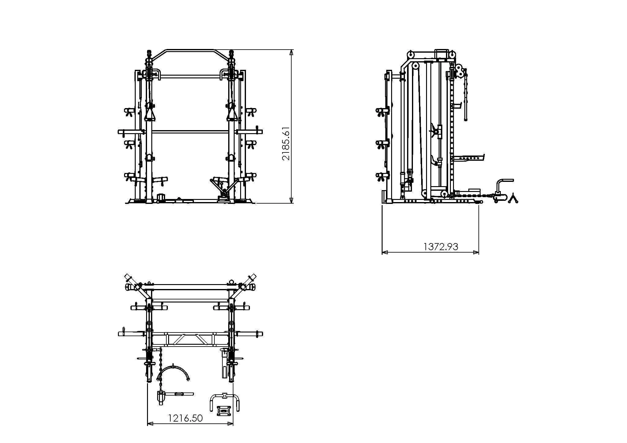 FT1004 Multi Functional Trainer Smith Machine Squat Rack