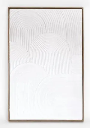 Gabel & Teller - Wall Art - Textured Arches - Framed Canvas - White - 60 X 90cm