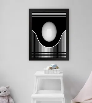 GADGETS WRAP Printed Photo Frame Matte Painting for Home Office Studio Living Room Decoration (11x17inch Black Framed) - Ball, Curve And Line