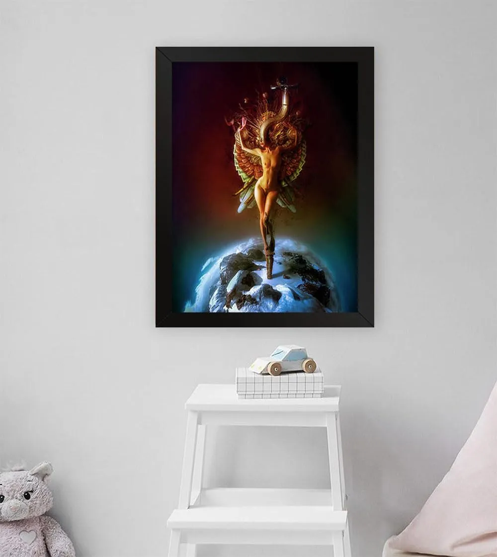 GADGETS WRAP Printed Photo Frame Matte Painting for Home Office Studio Living Room Decoration (11x17inch Black Framed) - Heaven Print