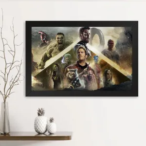 GADGETS WRAP Printed Photo Frame Matte Painting for Home Office Studio Living Room Decoration (14x11inch Black Framed) - Avengers Infinity War Poster