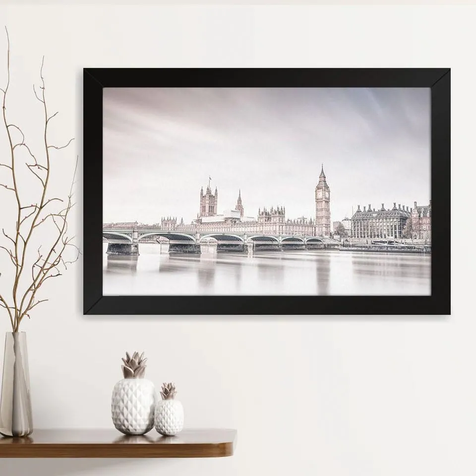 GADGETS WRAP Printed Photo Frame Matte Painting for Home Office Studio Living Room Decoration (14x11inch Black Framed) - Big Ben London, Westminster