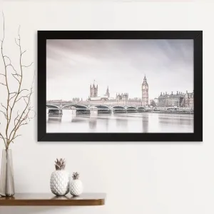 GADGETS WRAP Printed Photo Frame Matte Painting for Home Office Studio Living Room Decoration (14x11inch Black Framed) - Big Ben London, Westminster