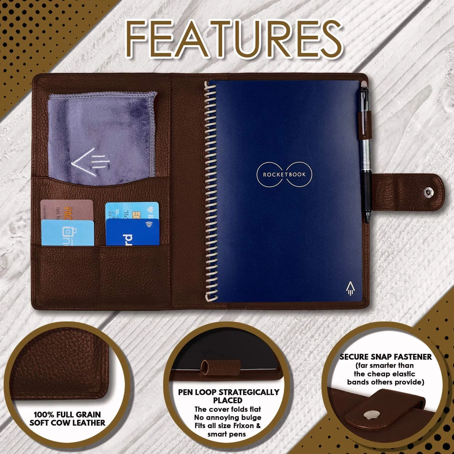 Genuine Leather Cover A5 Size 6x9 inch Brown