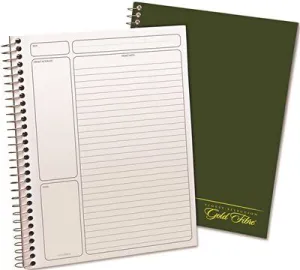 Gold Fibre Wirebound Legal Pad' 9-1/2 In. X 7-1/4 In.' White' Green Cover' 84-Sheets
