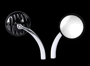 Grill Mirror Black – Bracket Polished Motorcycle Mirrors