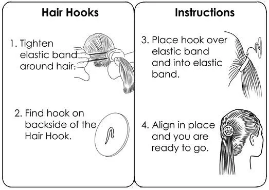 Hair Hook Mudflap Girl - Silver, Biker Ponytail Holder