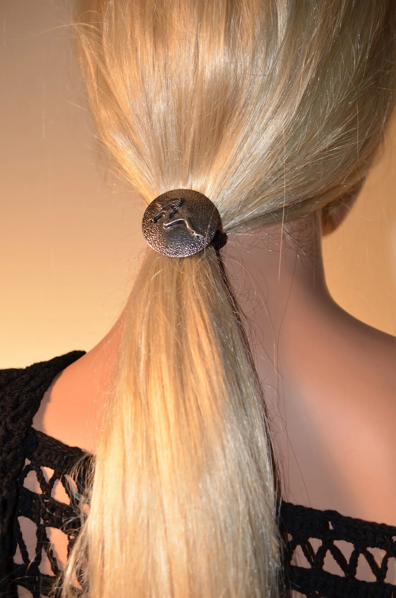 Hair Hook Mudflap Girl - Silver, Biker Ponytail Holder