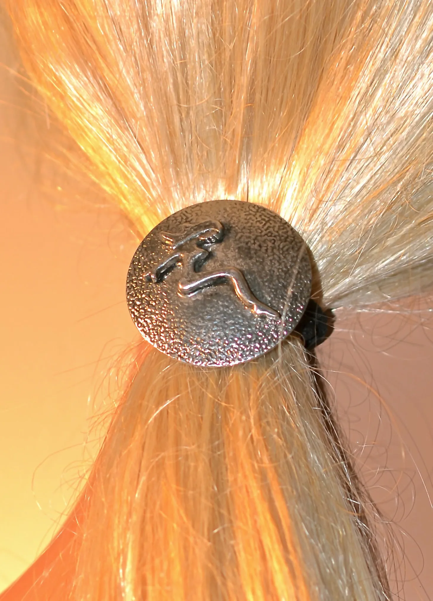 Hair Hook Mudflap Girl - Silver, Biker Ponytail Holder