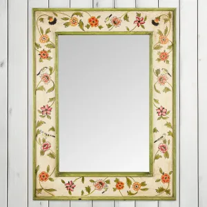 Hand Painted Chintz Style Mirror From Rajasthan