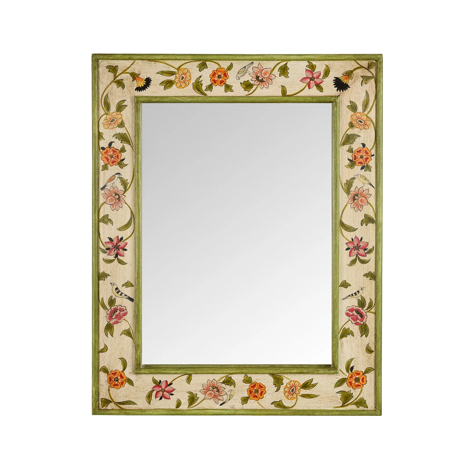 Hand Painted Chintz Style Mirror From Rajasthan