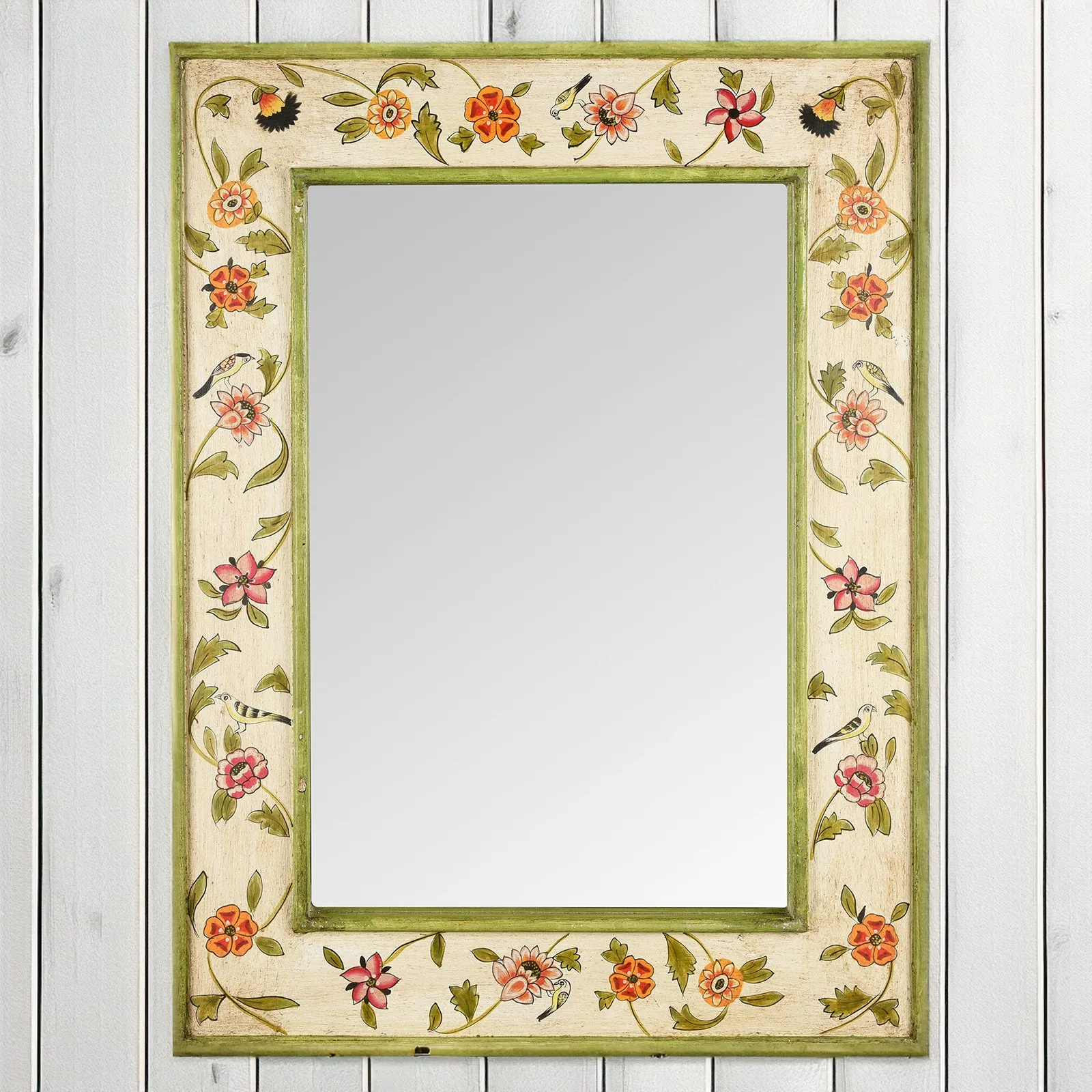 Hand Painted Chintz Style Mirror From Rajasthan