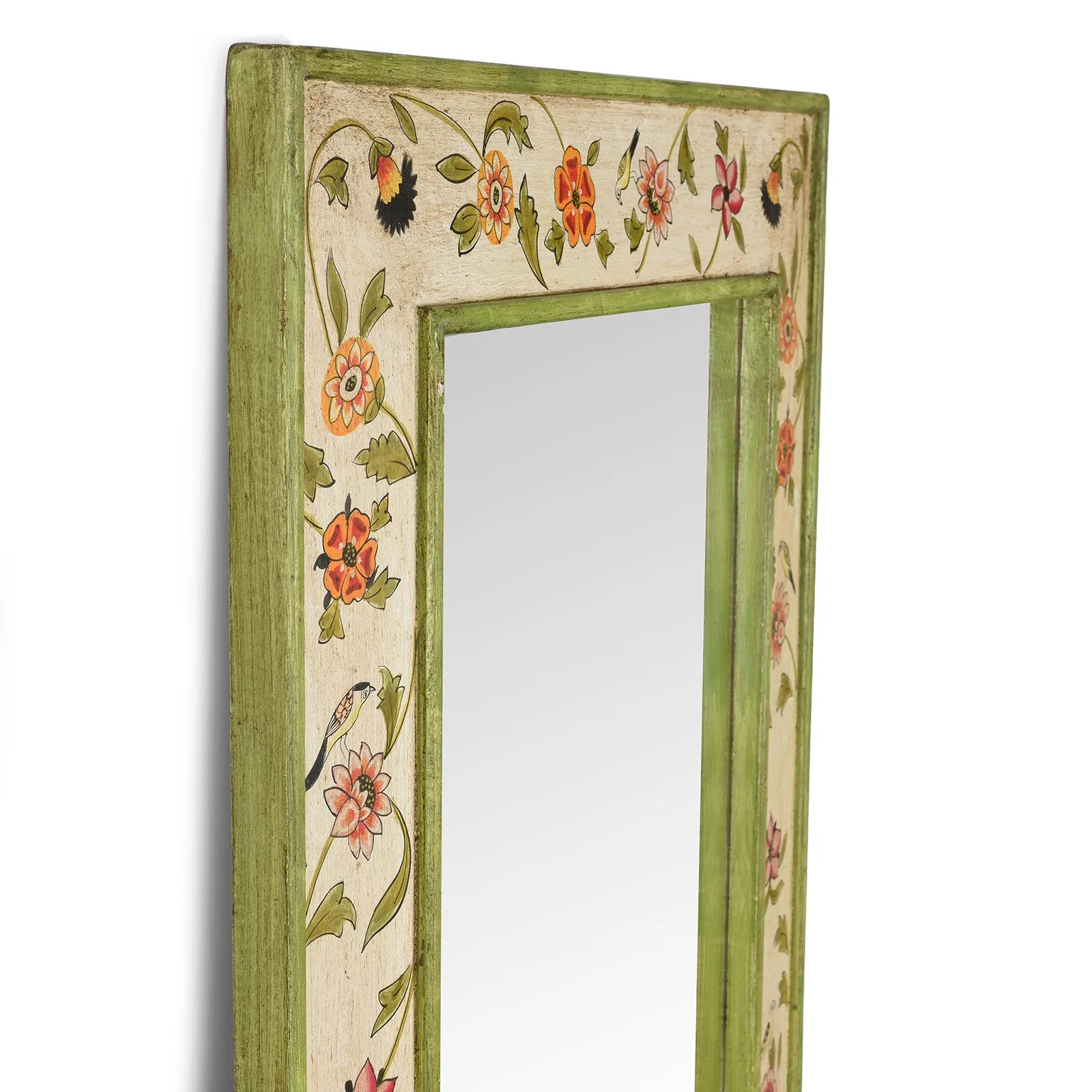 Hand Painted Chintz Style Mirror From Rajasthan