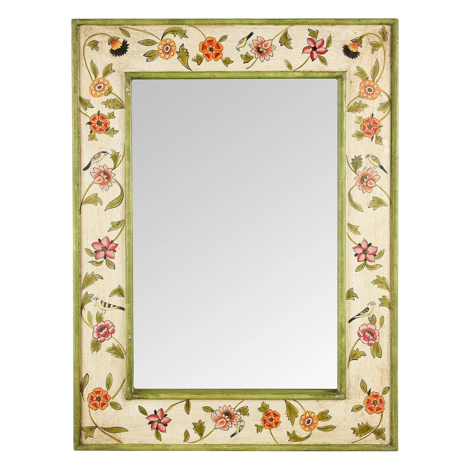 Hand Painted Chintz Style Mirror From Rajasthan